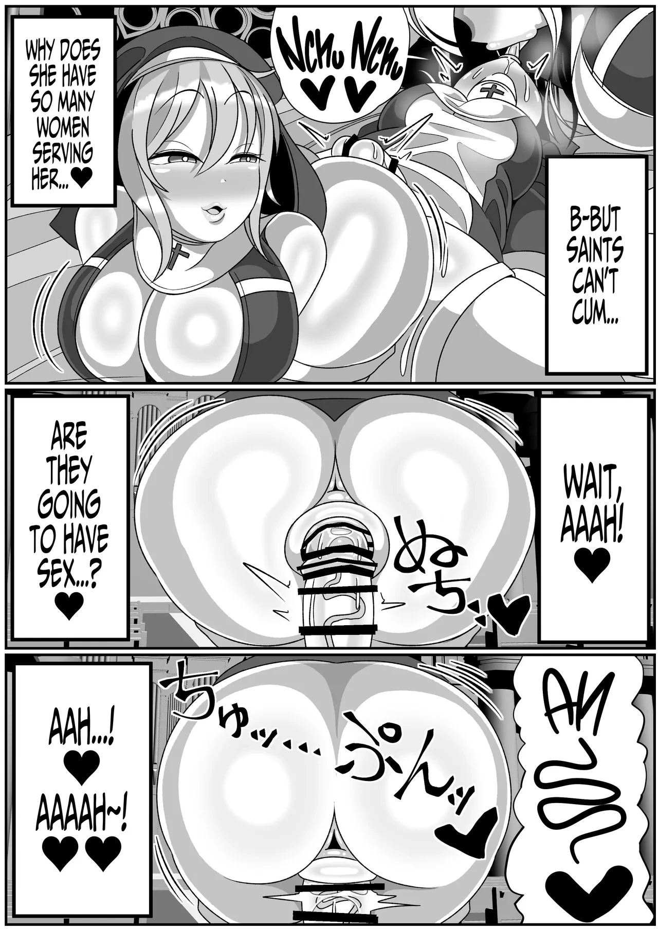 Futanari Seijo Shasei Kinshirei | Dick Slingin' Saintess ~Ejaculation Prohibition~ porn comic picture 38