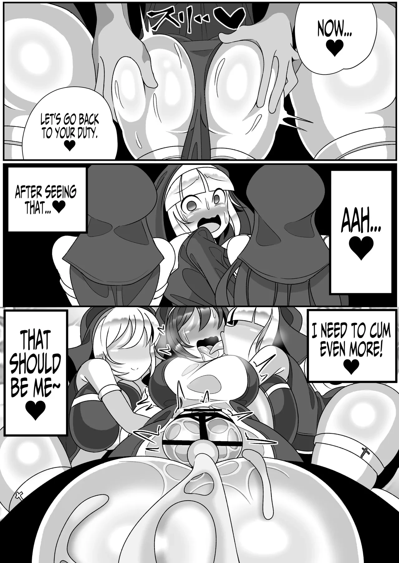 Futanari Seijo Shasei Kinshirei | Dick Slingin' Saintess ~Ejaculation Prohibition~ porn comic picture 44