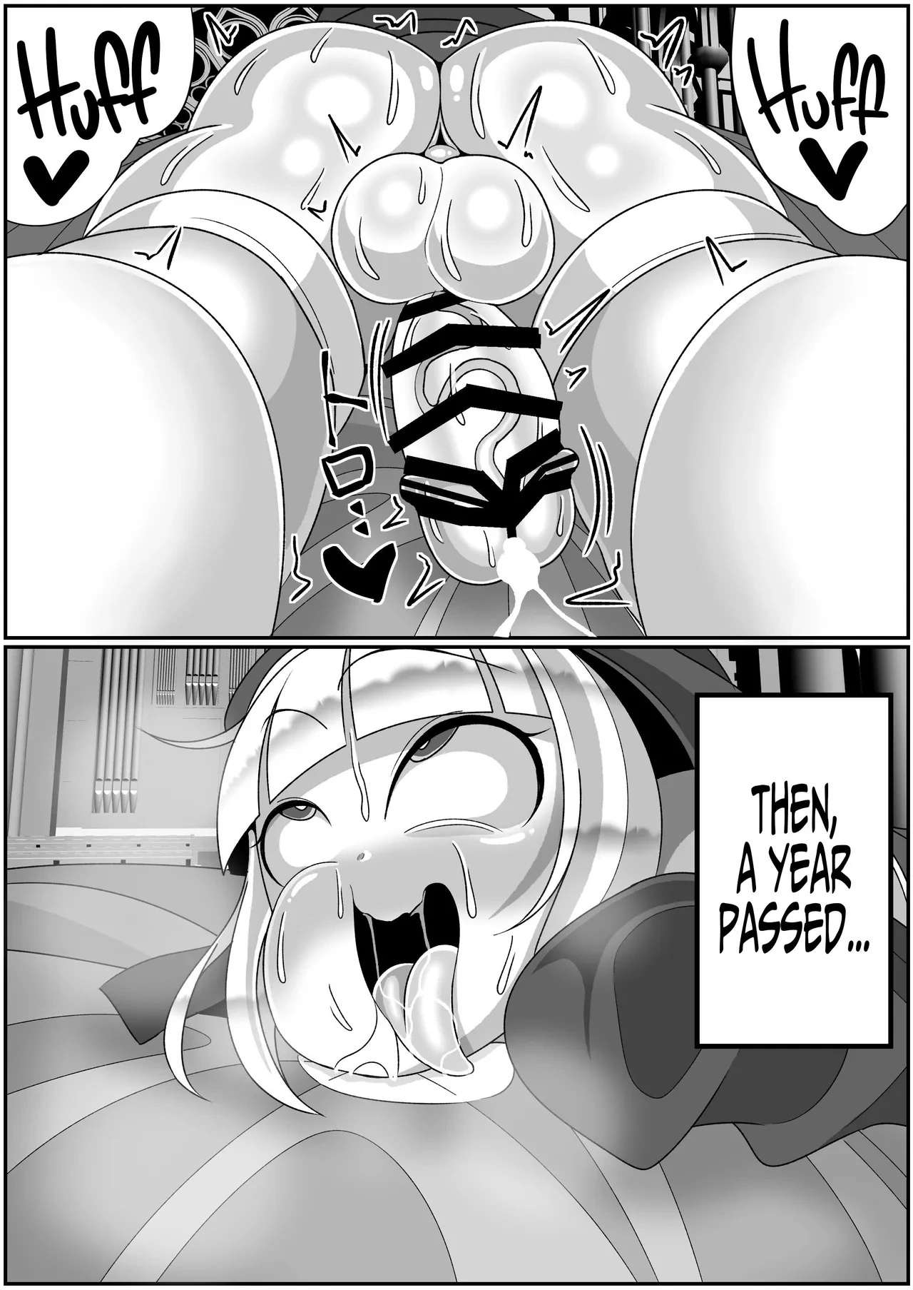 Futanari Seijo Shasei Kinshirei | Dick Slingin' Saintess ~Ejaculation Prohibition~ porn comic picture 52
