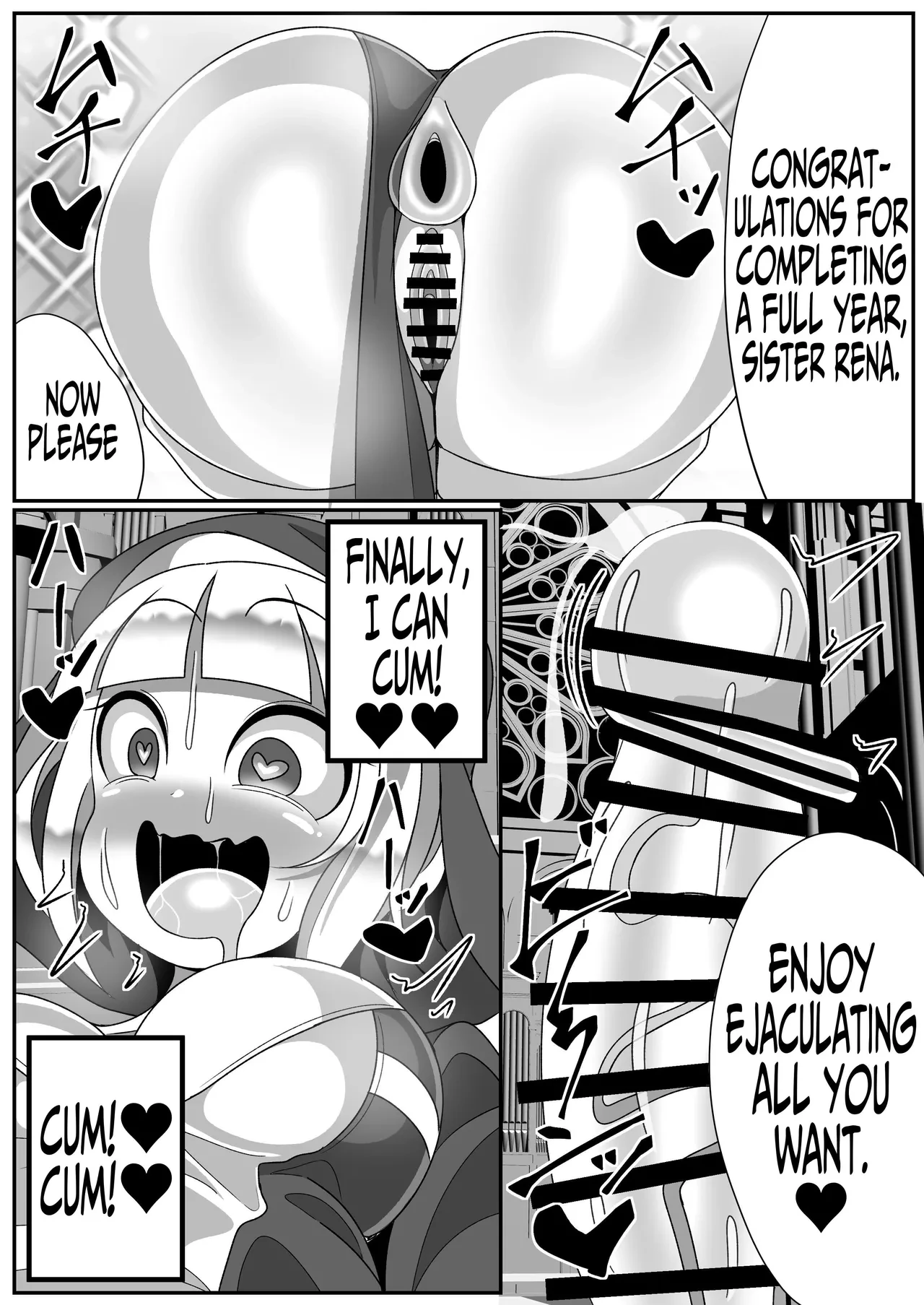Futanari Seijo Shasei Kinshirei | Dick Slingin' Saintess ~Ejaculation Prohibition~ porn comic picture 54