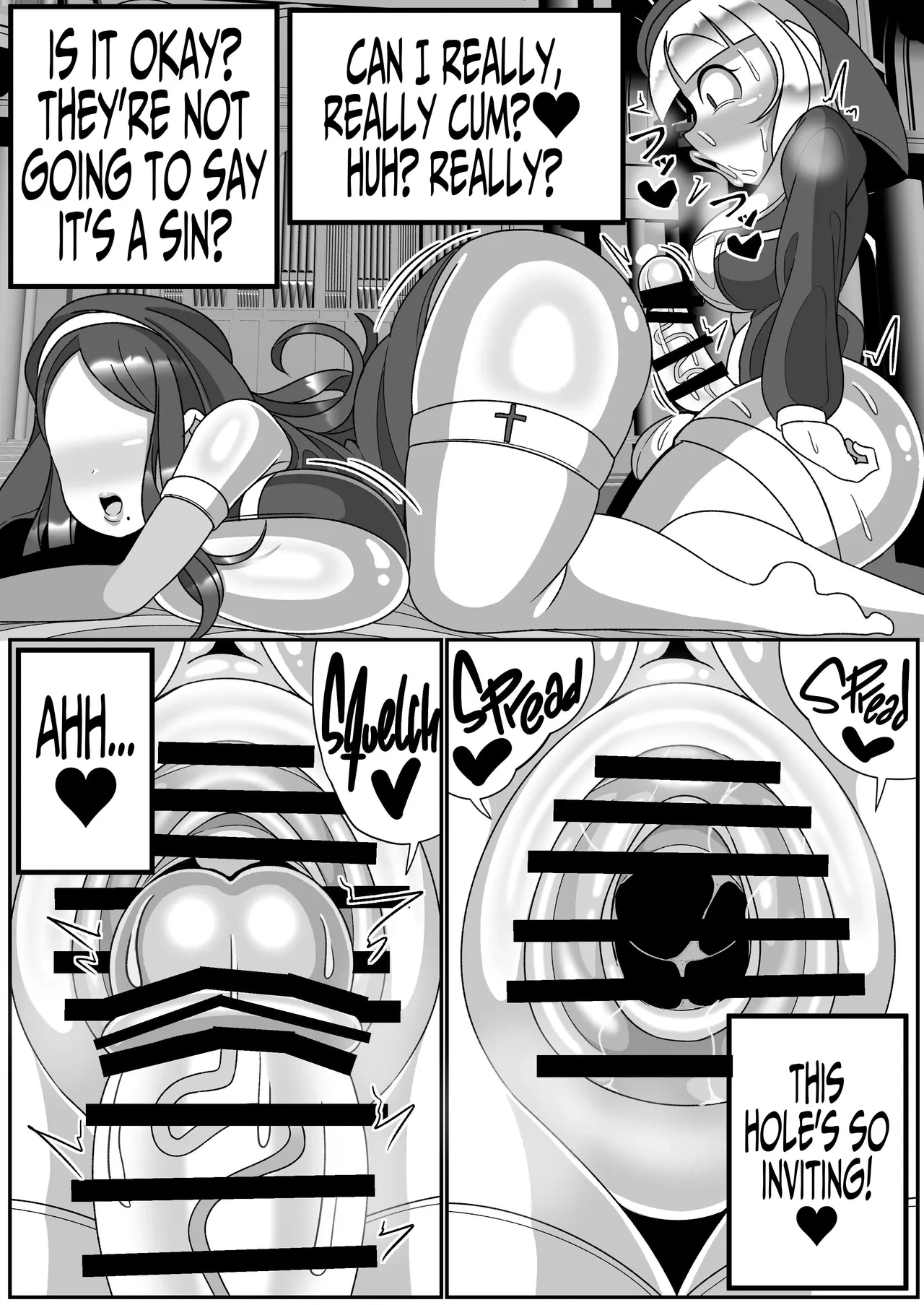 Futanari Seijo Shasei Kinshirei | Dick Slingin' Saintess ~Ejaculation Prohibition~ porn comic picture 55