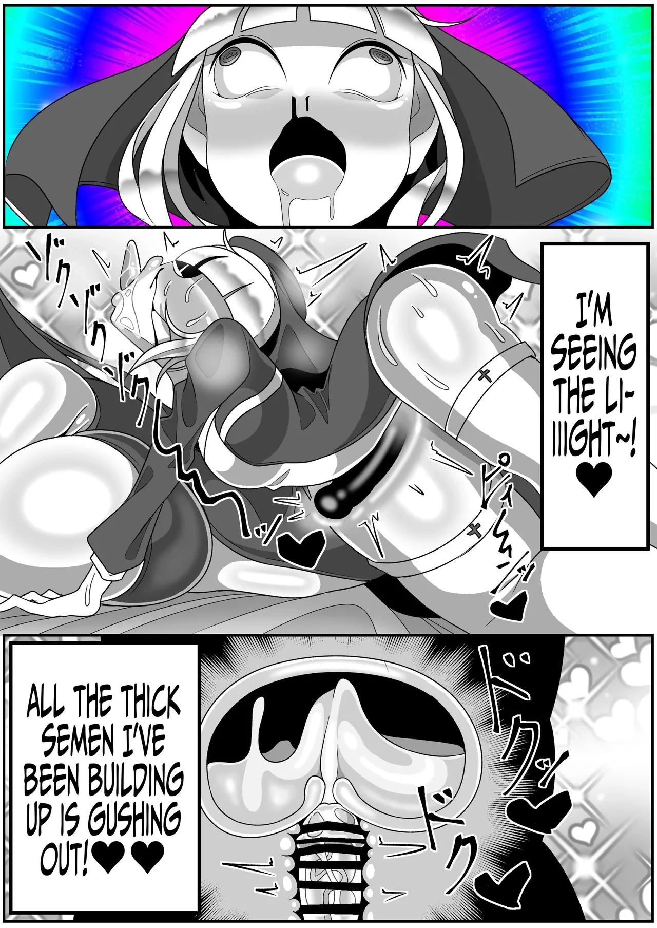 Futanari Seijo Shasei Kinshirei | Dick Slingin' Saintess ~Ejaculation Prohibition~ porn comic picture 62