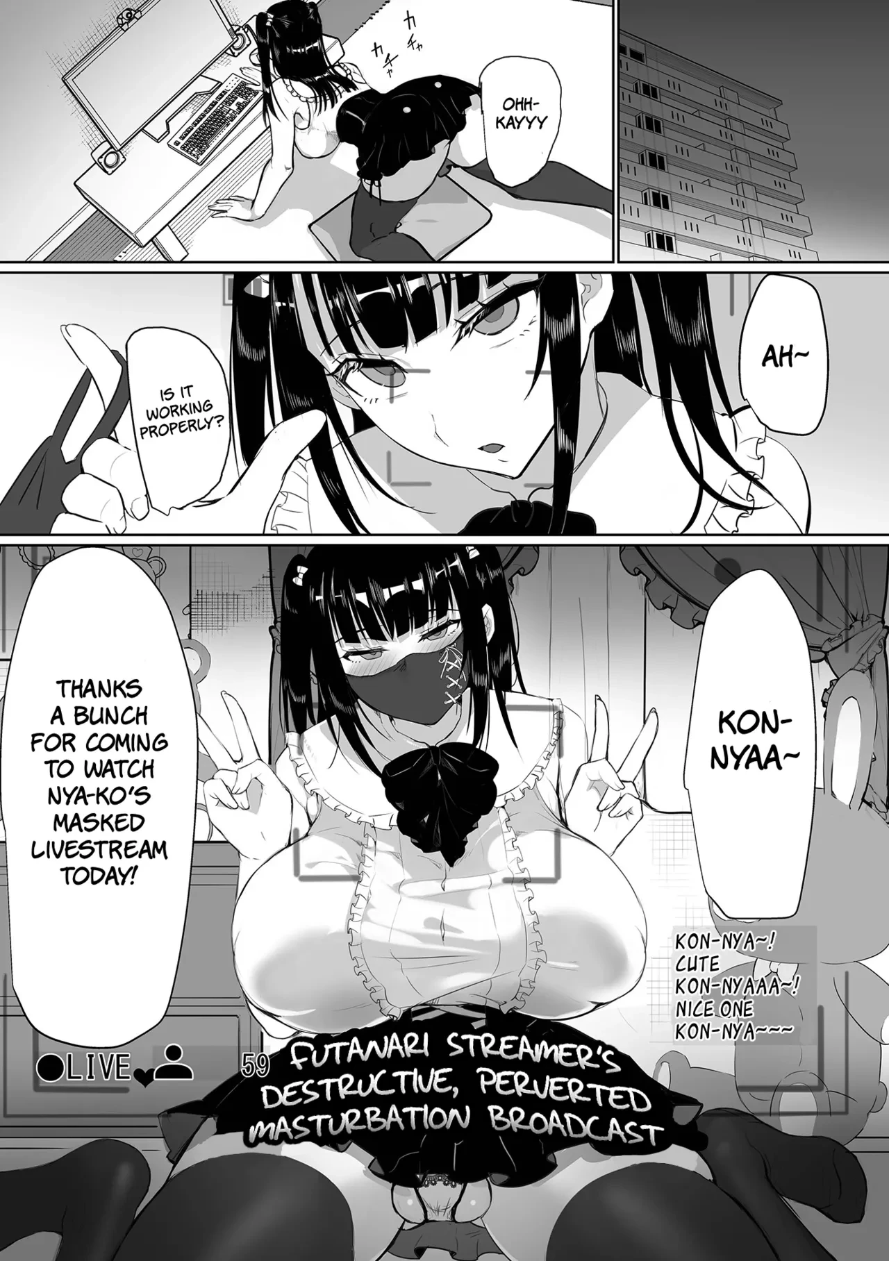 Futanari Streamer's Destructive, Perverted Masturbation Broadcast porn comic picture 1