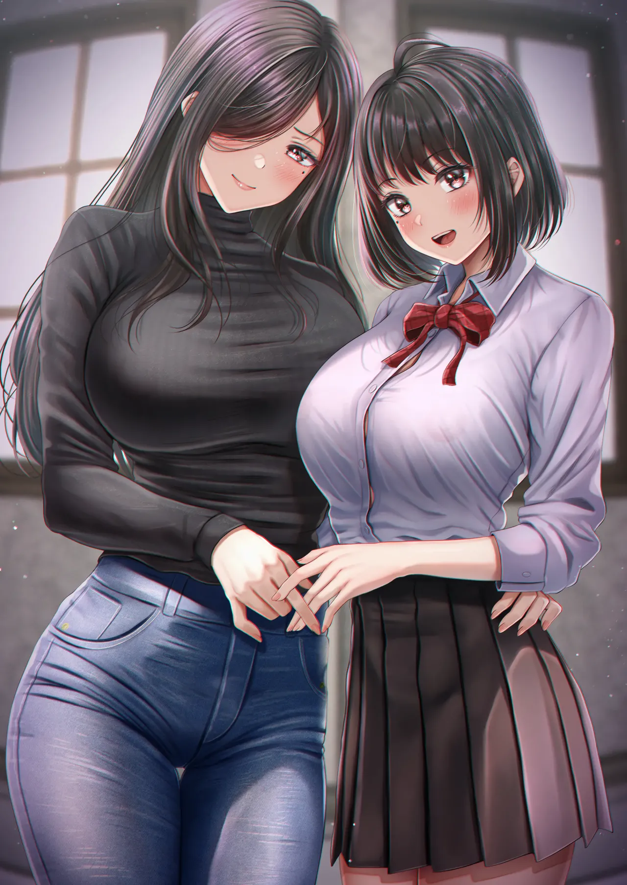 Having Sex With A Large Age Gap Black-Haired Sisters | Sono toshi no hanareta kurokami shimai to omaruko suru hanashi porn comic picture 38
