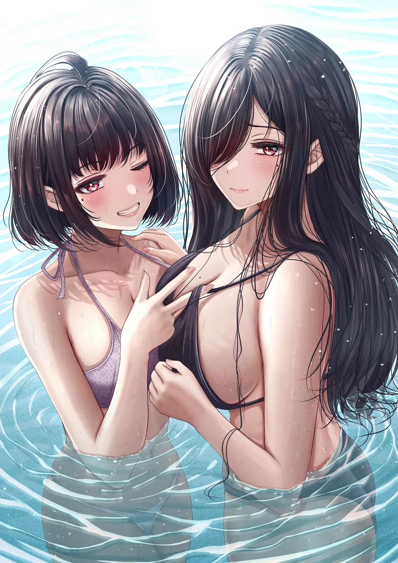 Having Sex With A Large Age Gap Black-Haired Sisters | Sono toshi no hanareta kurokami shimai to omaruko suru hanashi porn comic picture 39