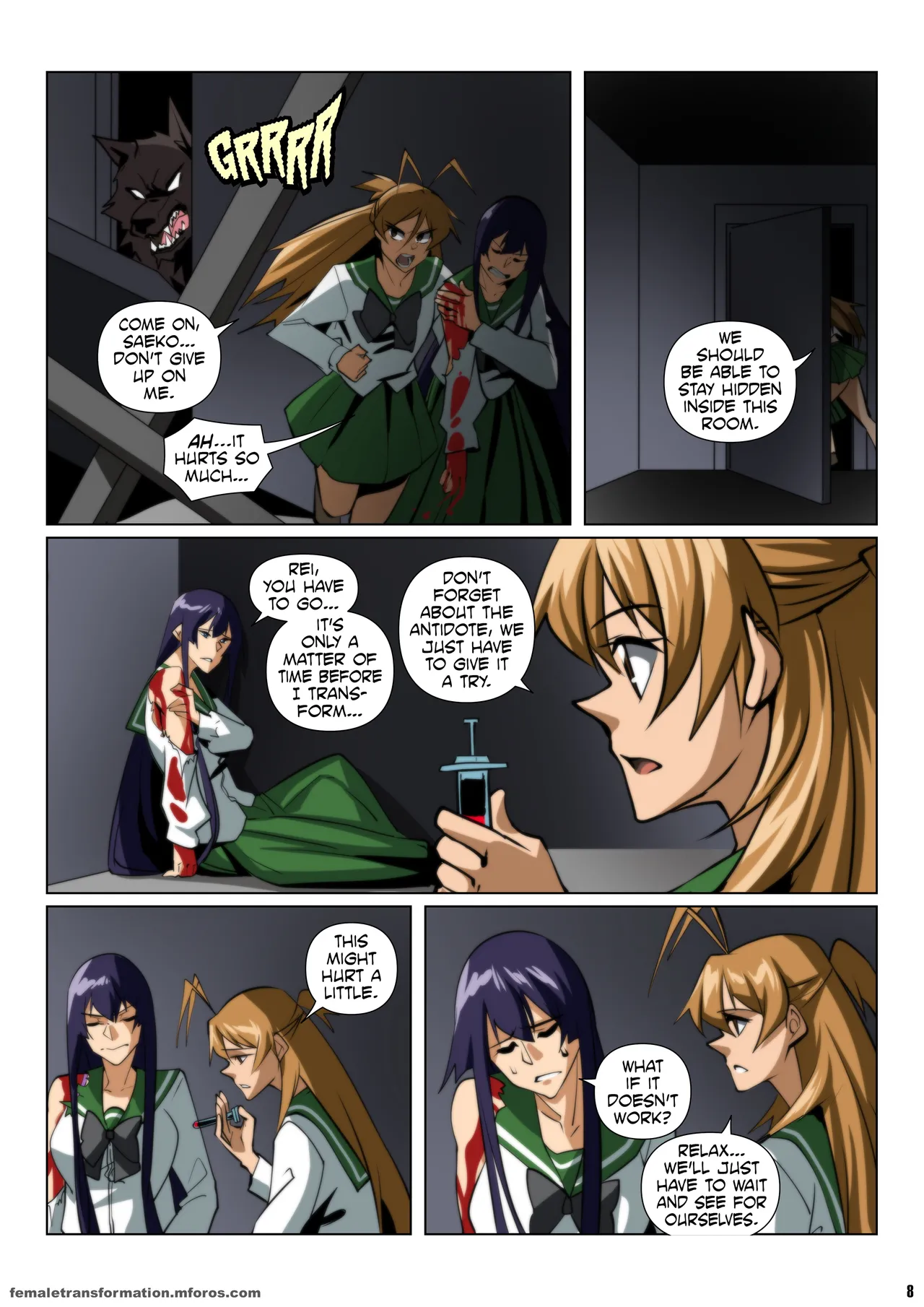 High School of the Werewolf 3 porn comic picture 9