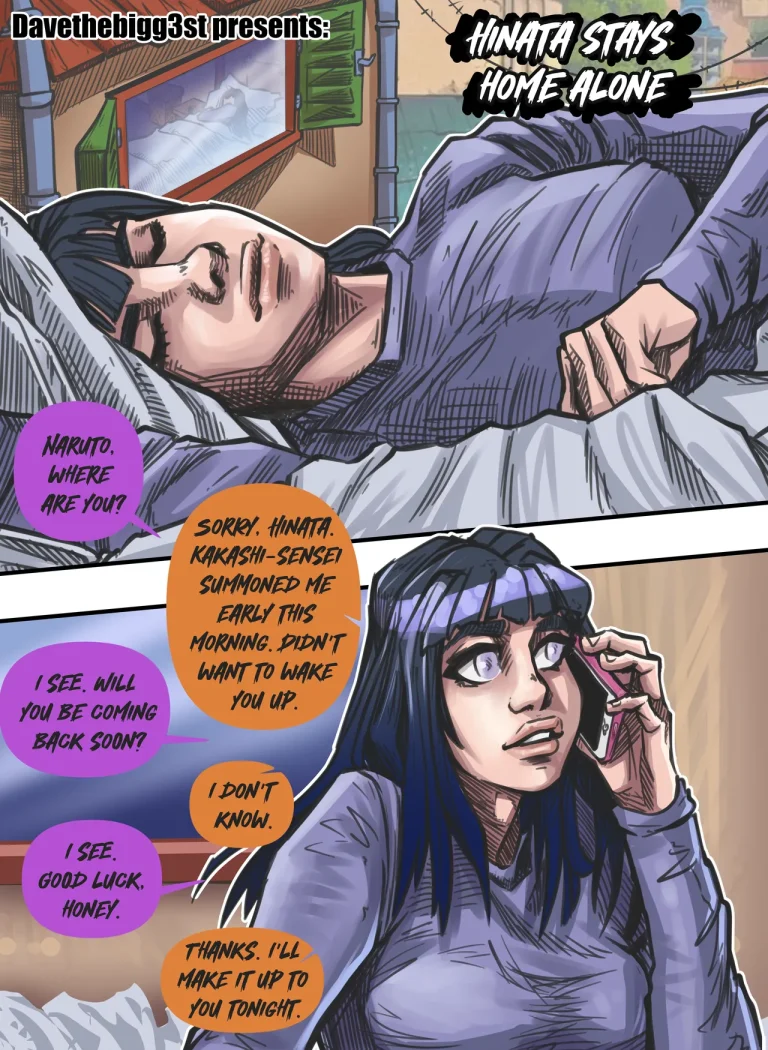 Hinata stays home alone porn comic picture 1
