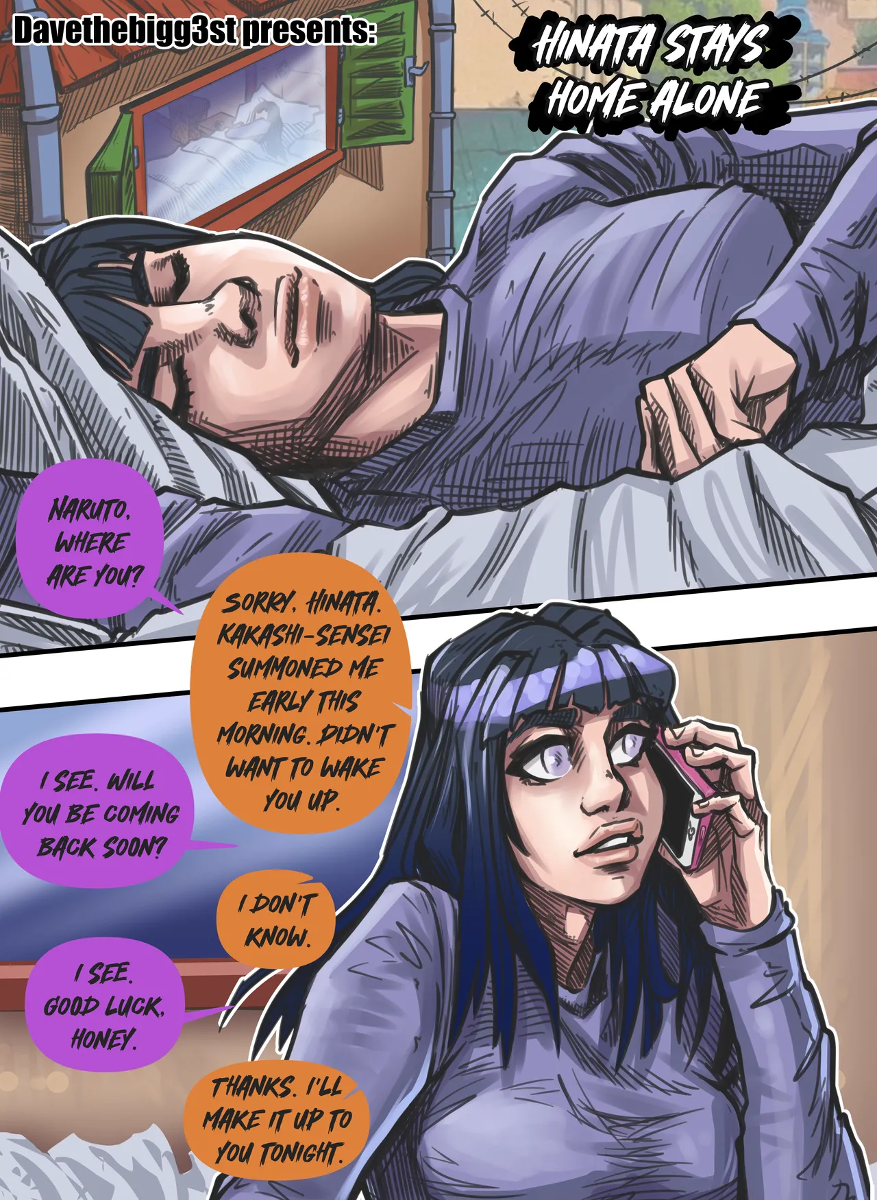 Hinata stays home alone porn comic picture 1