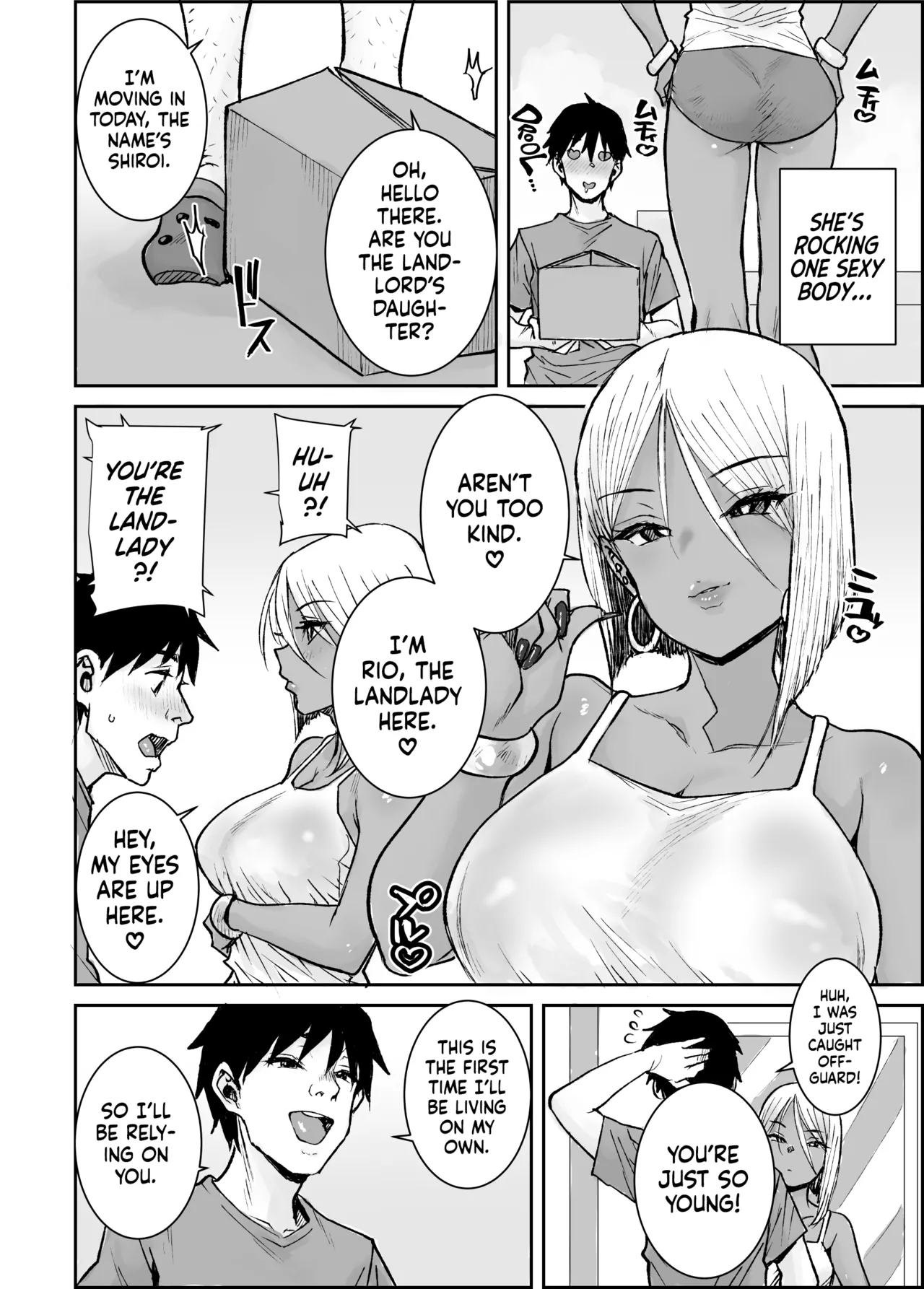 I, Your Humble College Student, Busted Loads Into My 35 Y/O Dark-Skinned Gyaru Landlady While She Rode Me Cowgirl | Daigaku no Ore, Kuro Gyaru Bijou Kanrinin-San (35) No Hageshii Kuiuchi Kijoui De Nama Nakadashi Shaimashita porn comic picture 3