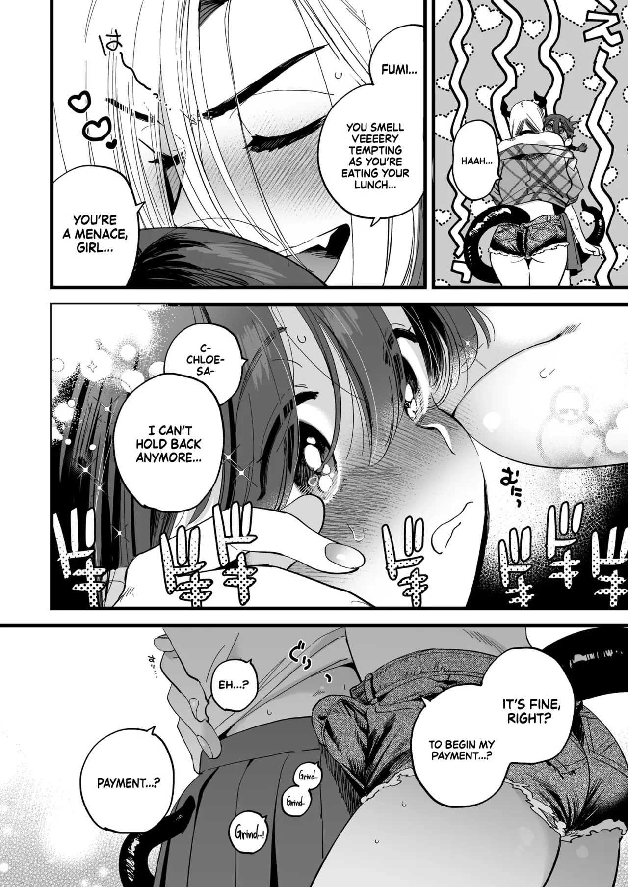 Lunchtime with a Futanari Demon | Futanari Akuma-san to Hiruyasumi ~Appli de Shoukan shitara Oishiku Itadakarechaimashita~ porn comic picture 8