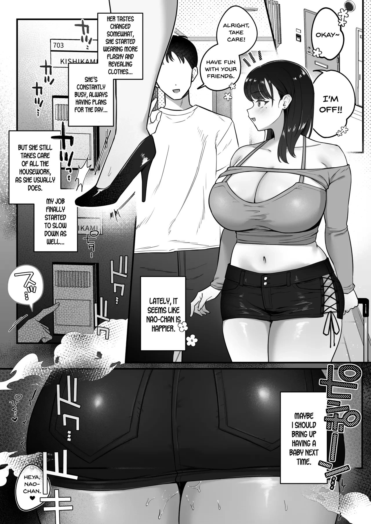 Maso Mesu Rinjin Onahozuma ~Saikai Shita Moto SeFri o Dekachin de Saikyouiku suru Hanashi~ porn comic picture 43