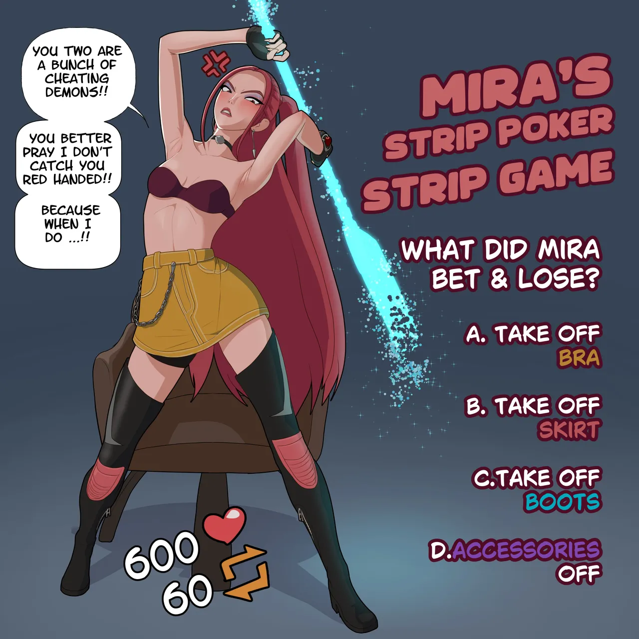Mira's Strip Poker Strip Game porn comic picture 2
