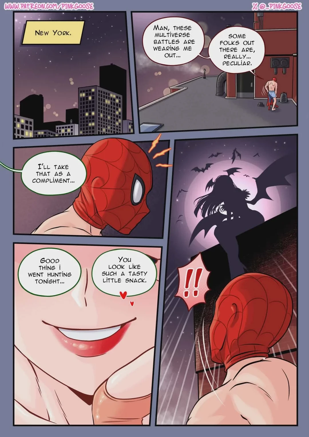 Morrigan x Spidey porn comic picture 2