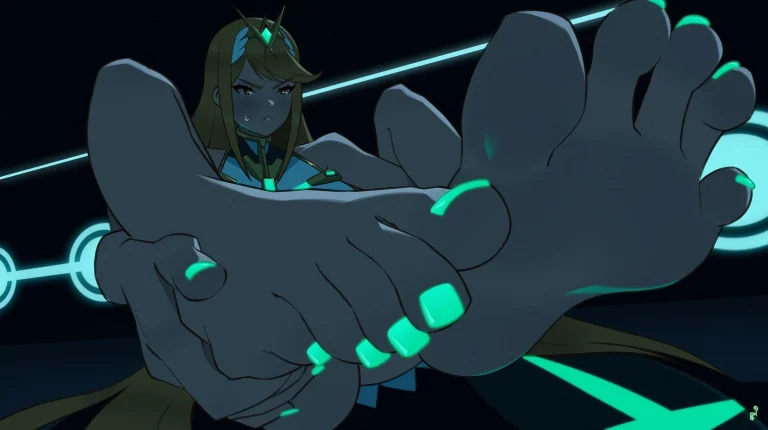 Mythra's footjob porn comic picture 16