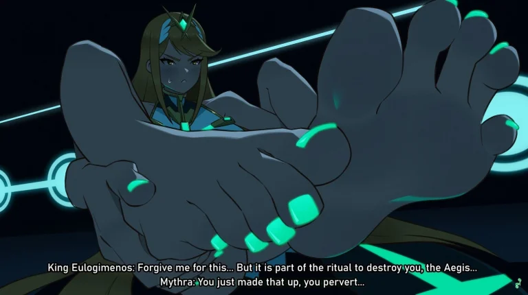 Mythra's footjob porn comic picture 4