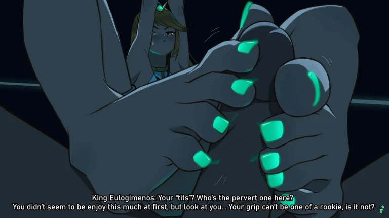 Mythra's footjob porn comic picture 8