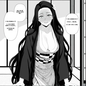 Nezuko's first time porn comic picture 1
