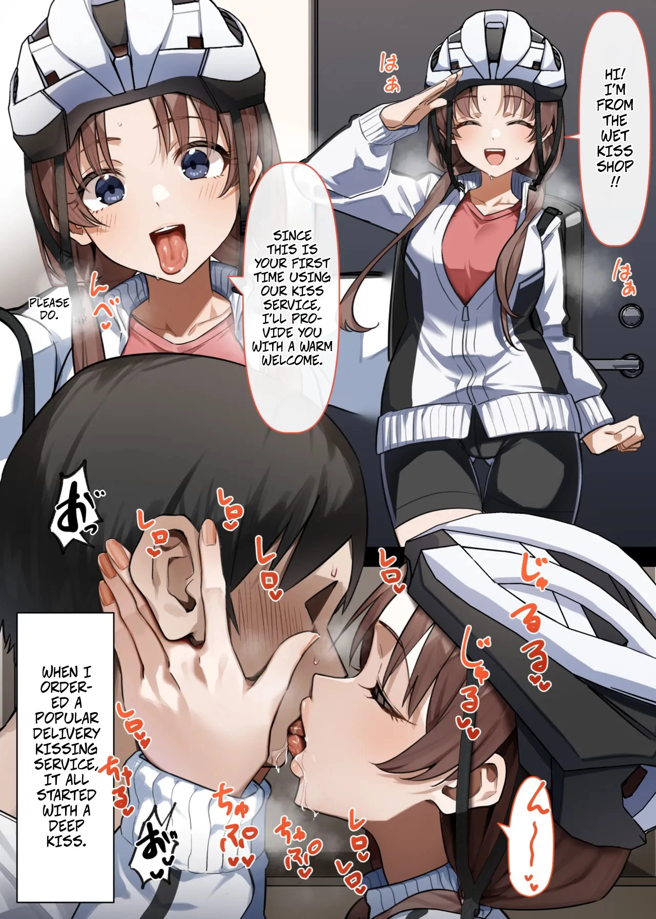 Ordering Deep Kiss Delivery Service | Shucchou-gata Berochuu Service o Tanonde Mita Hanashi porn comic picture 1