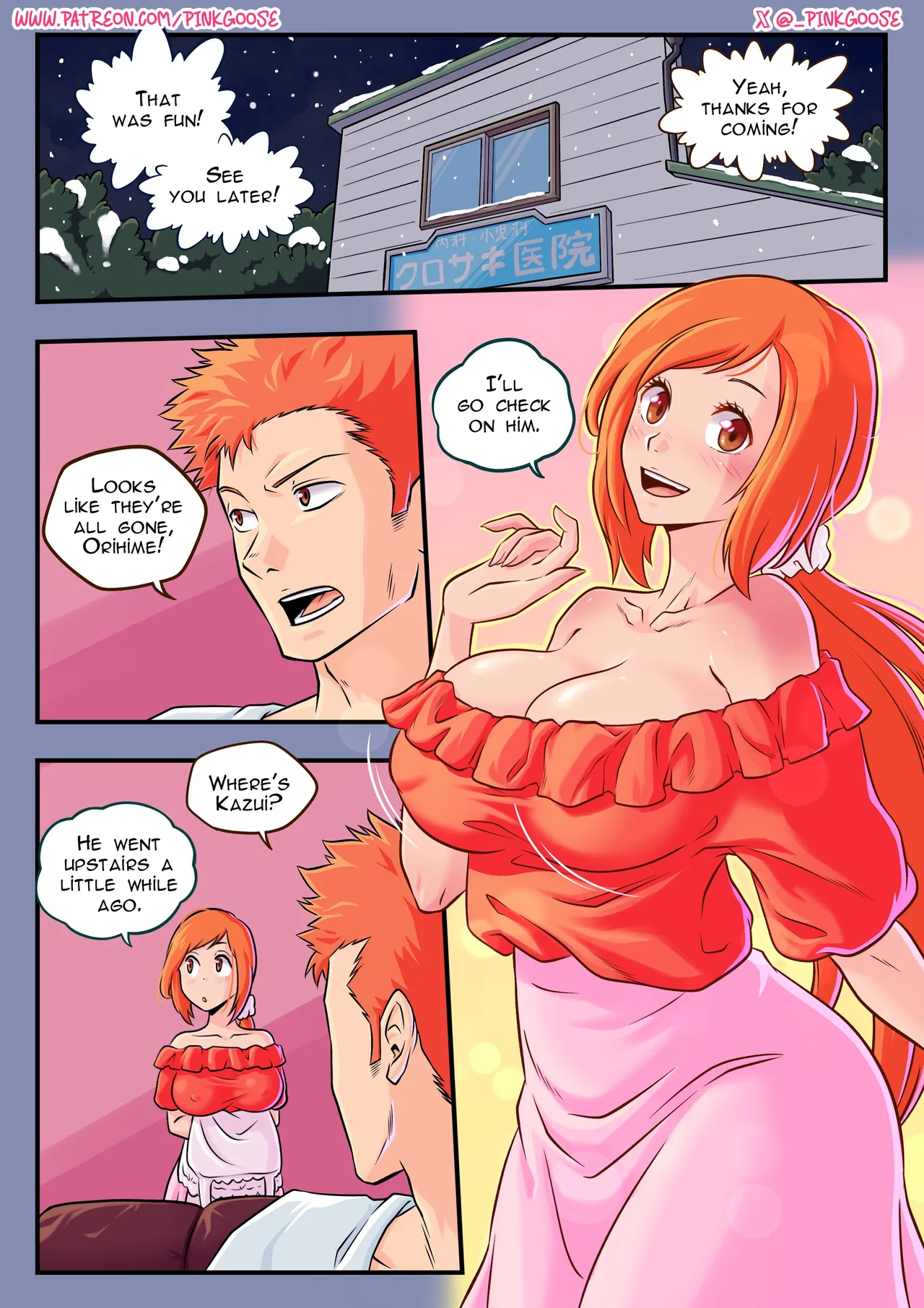 Orihime X Ichigo porn comic picture 2