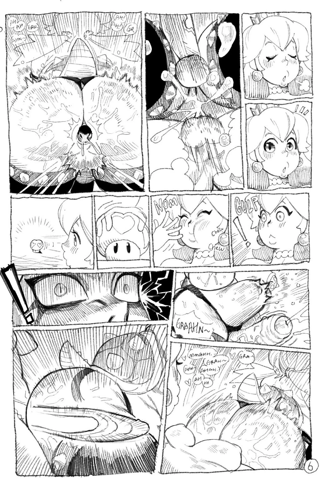 Peach x Bowsette porn comic picture 6