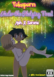 Pokeporn: Under the pledging tree! Ash X Serena porn comic picture 1