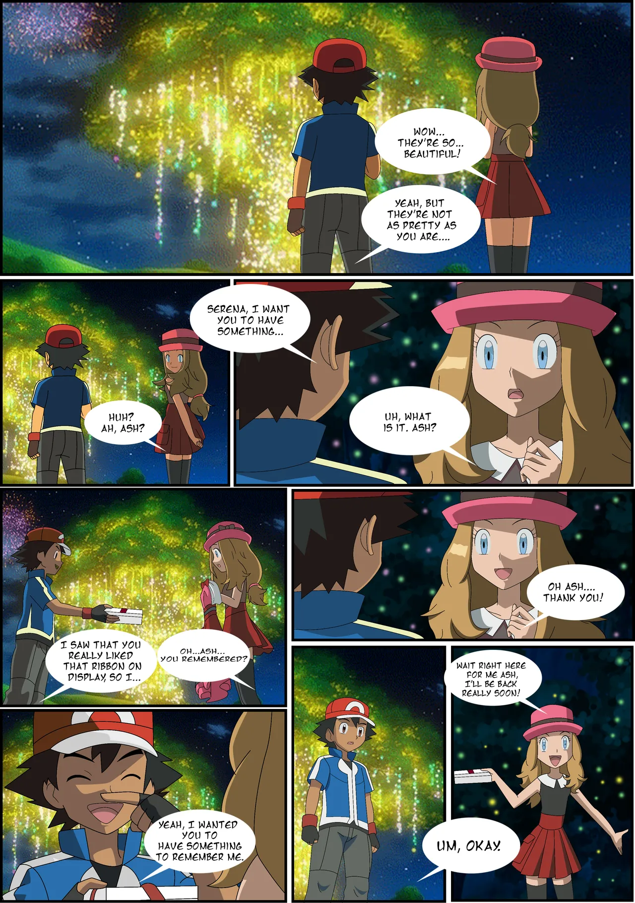 Pokeporn: Under the pledging tree! Ash X Serena porn comic picture 2