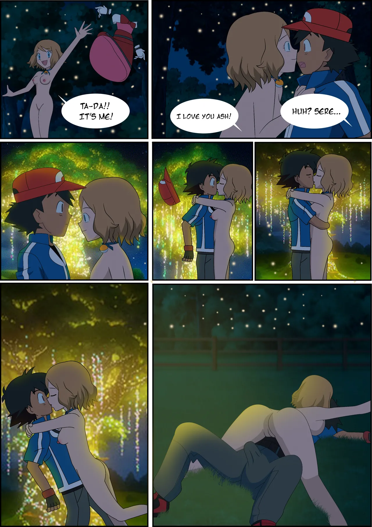 Pokeporn: Under the pledging tree! Ash X Serena porn comic picture 4