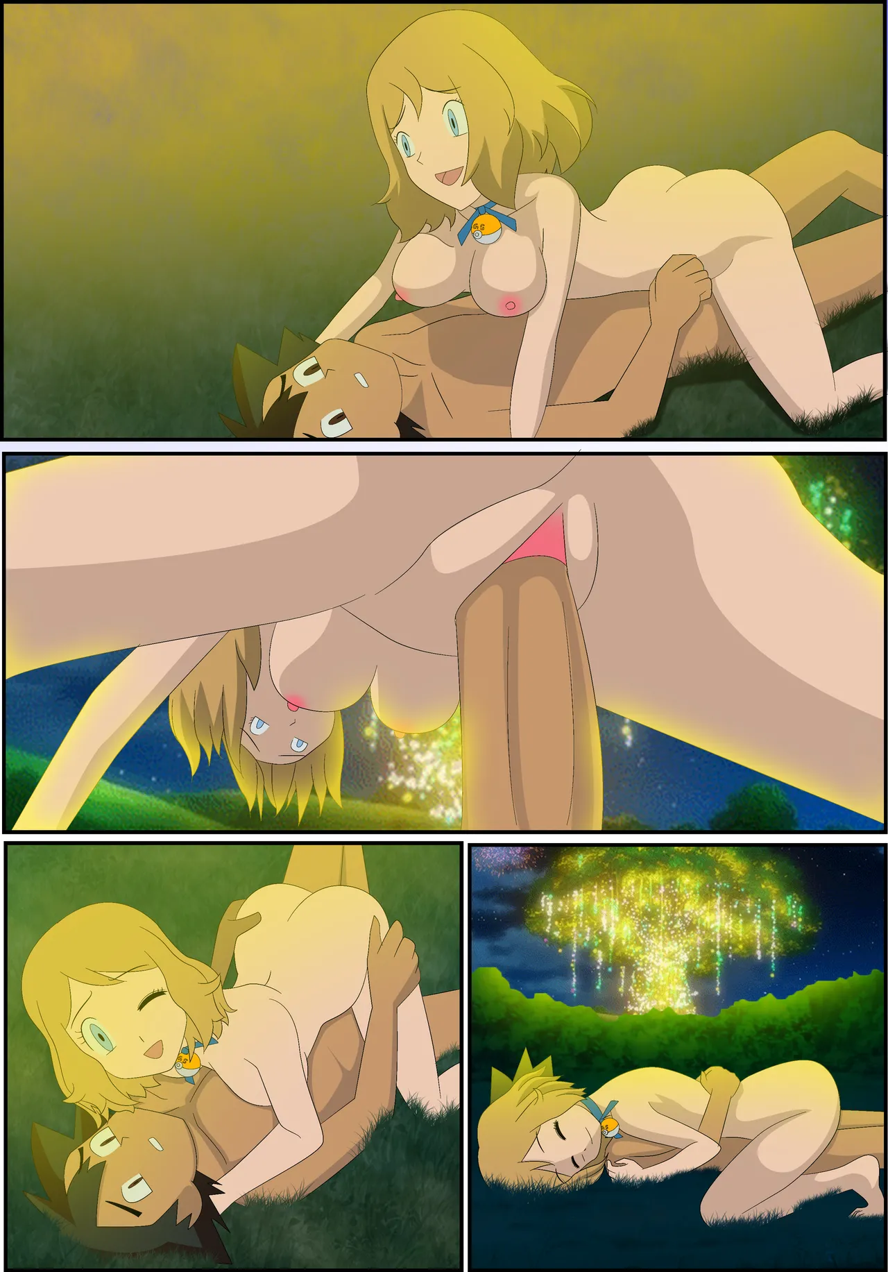 Pokeporn: Under the pledging tree! Ash X Serena porn comic picture 8