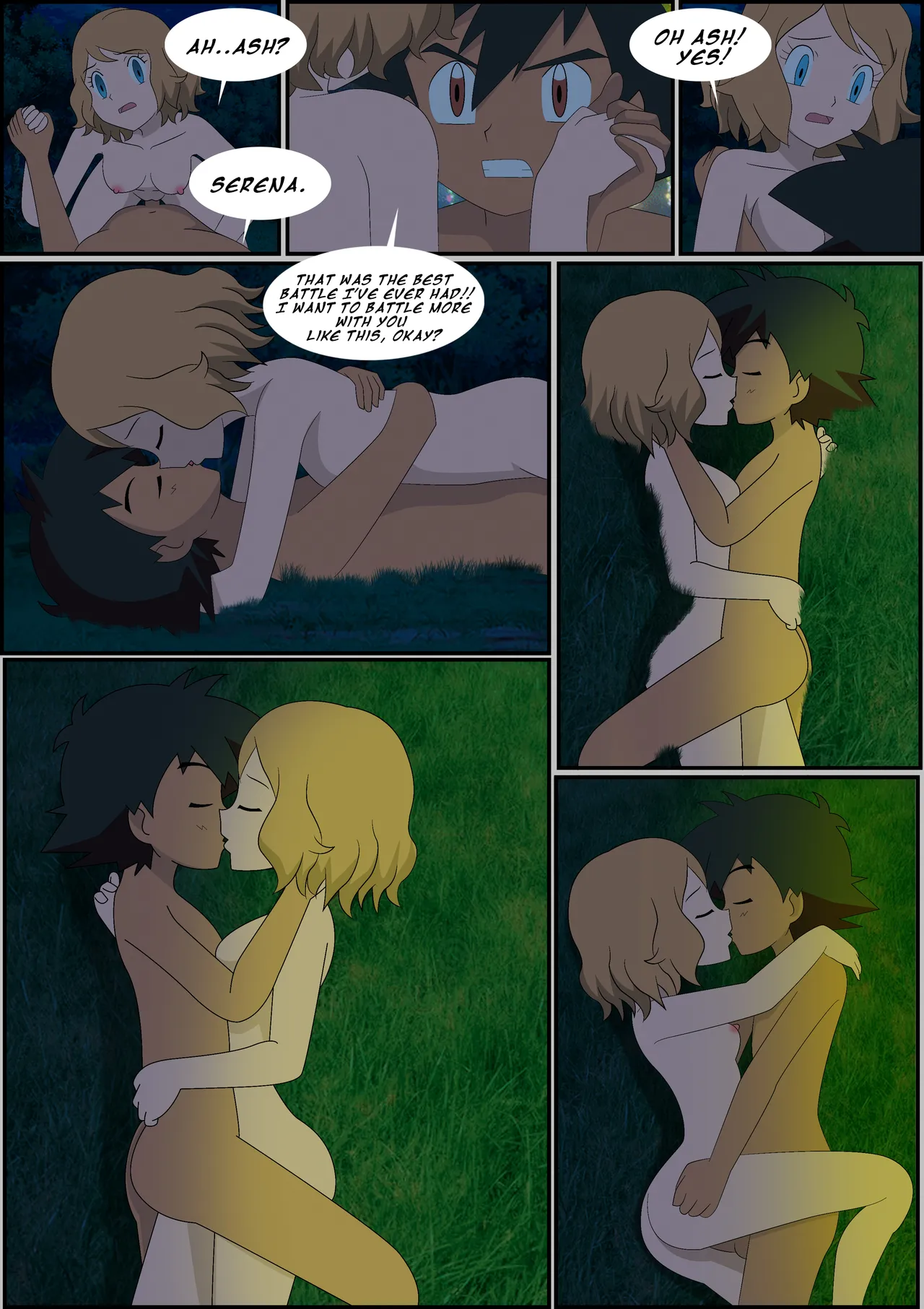 Pokeporn: Under the pledging tree! Ash X Serena porn comic picture 9
