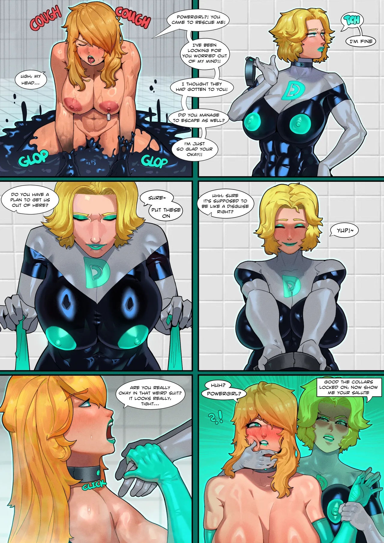Powergirl and Supergirl Droned porn comic picture 16