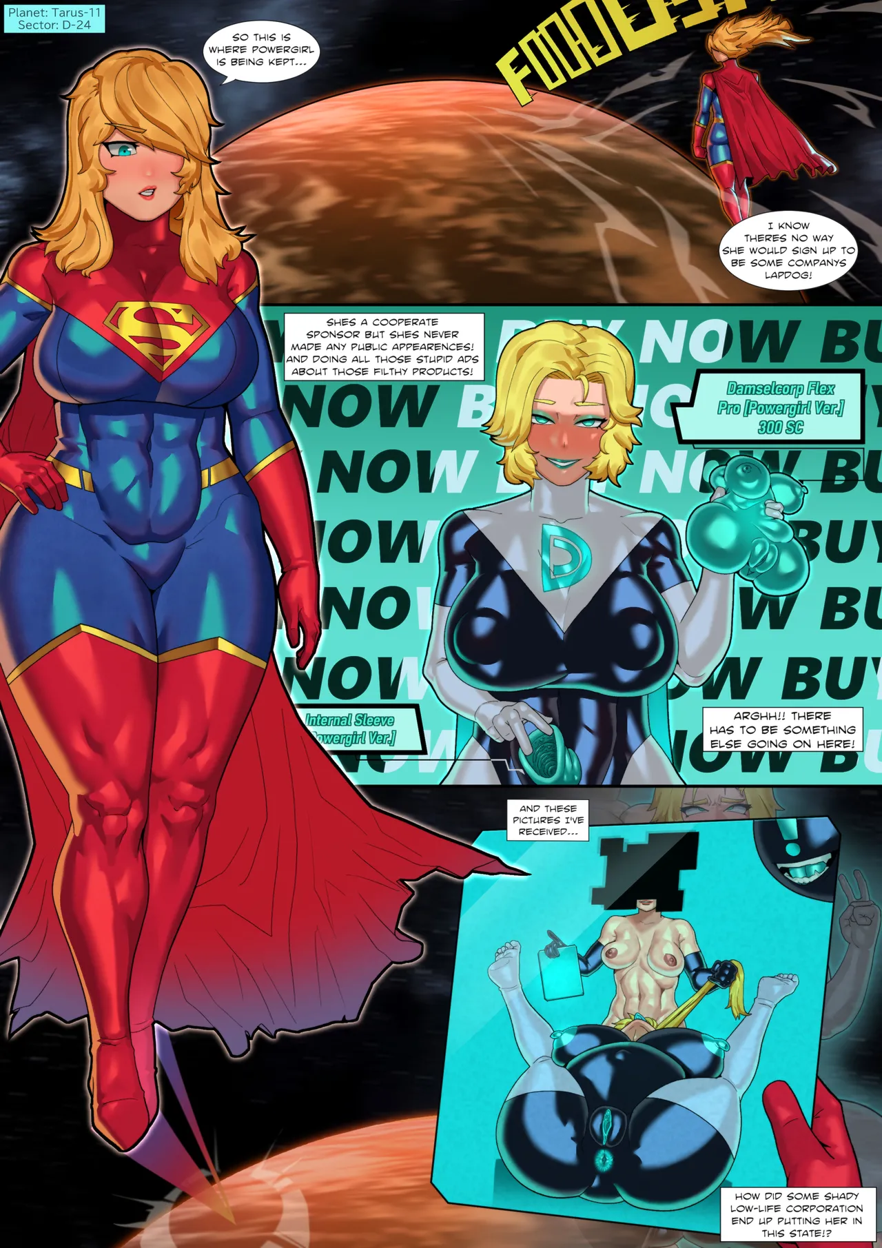 Powergirl and Supergirl Droned porn comic picture 8