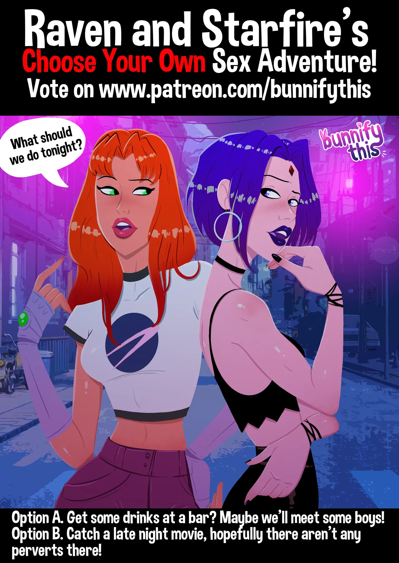 Raven and Starfire's Choose Your Own Sex Adventure! porn comic picture 1