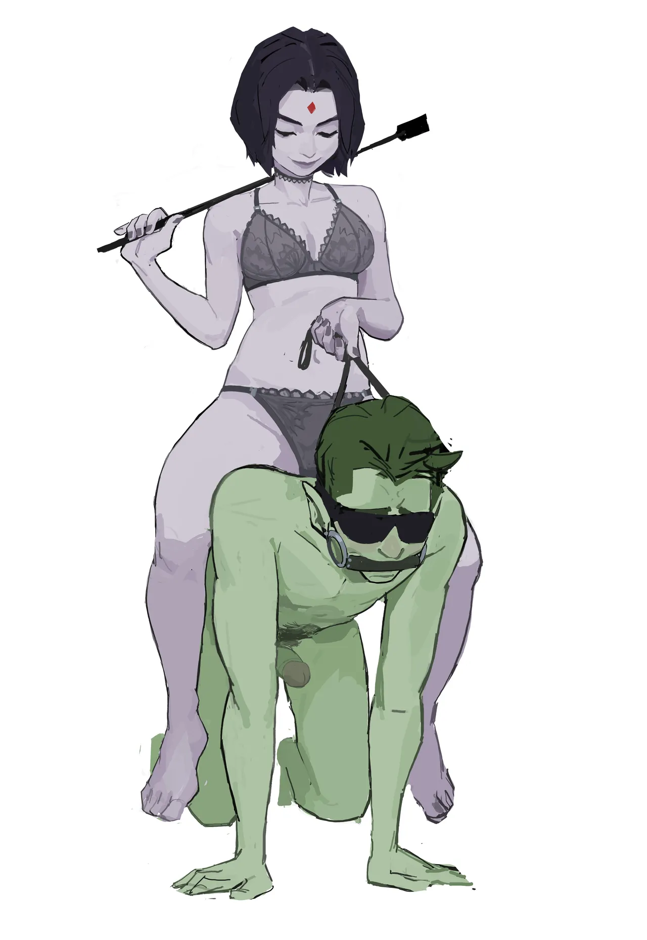 Raven x BB porn comic picture 2