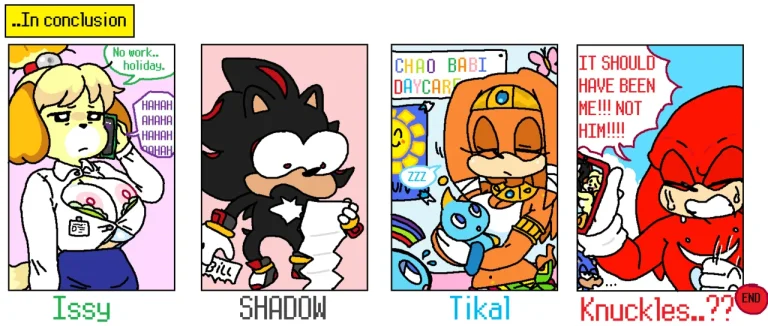 Rouge & Isabelle at the Beach (With Tikal & Shadow) porn comic picture 23