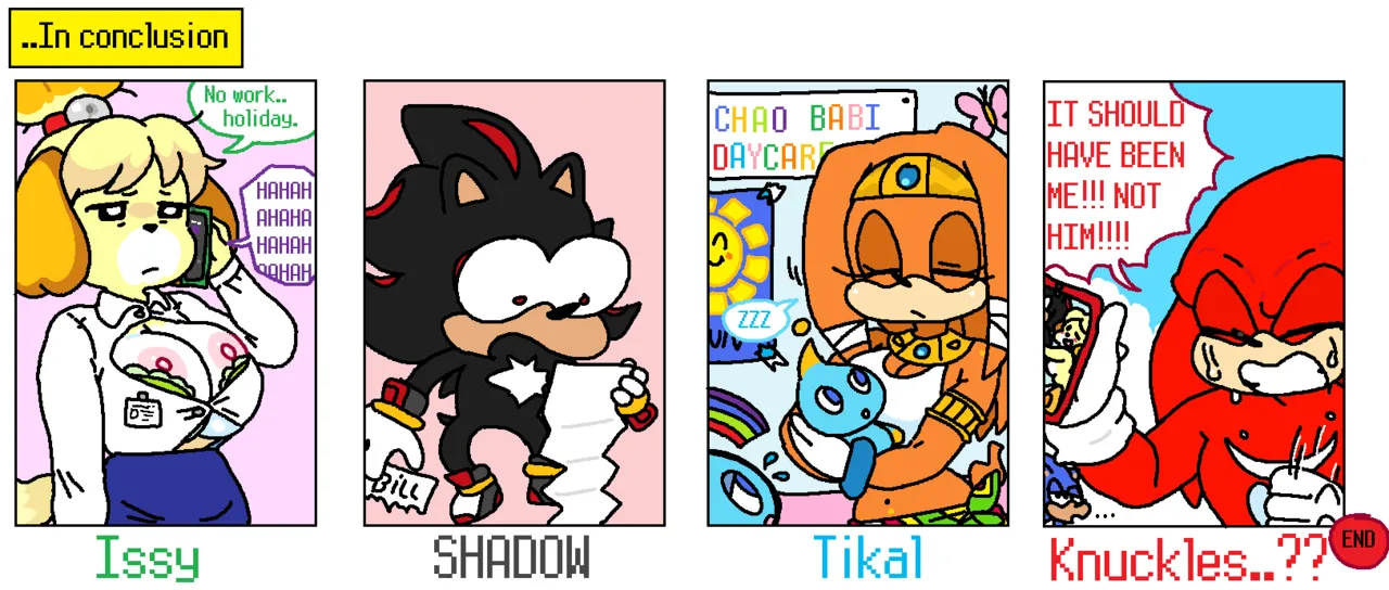 Rouge & Isabelle at the Beach (With Tikal & Shadow) porn comic picture 23