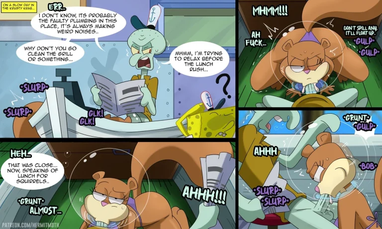 Sandy Cheeks x Squidward porn comic picture 1