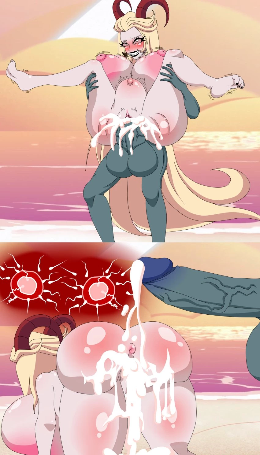 Seviathan X Lilith / Hellsa X Lucifer at the Beach porn comic picture 19