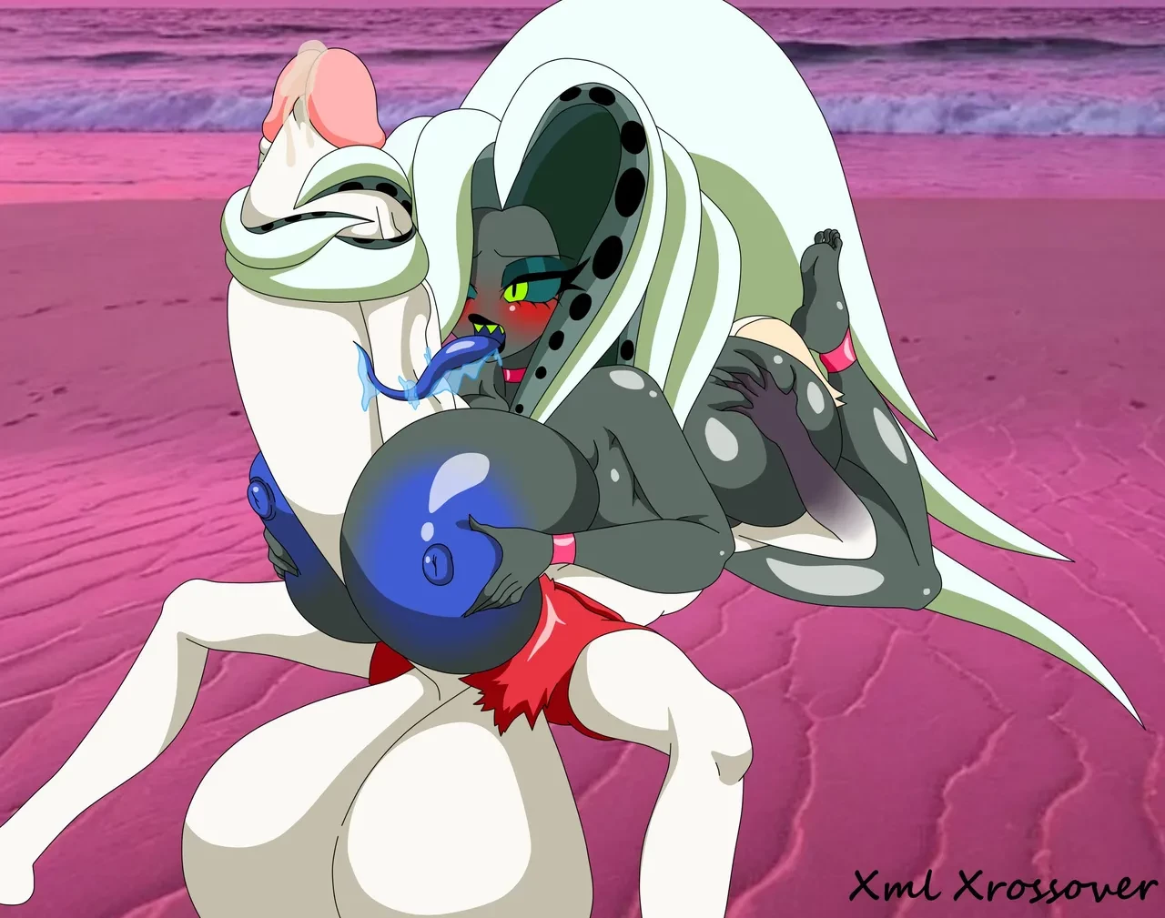 Seviathan X Lilith / Hellsa X Lucifer at the Beach porn comic picture 27