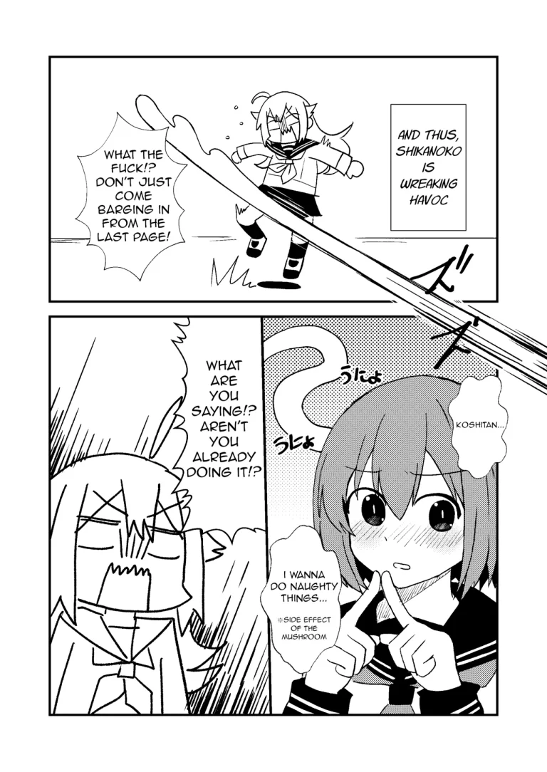 Shikanoko Rubbing Her Cock | Shikanoko Shikoshiko Ude Panpan porn comic picture 5