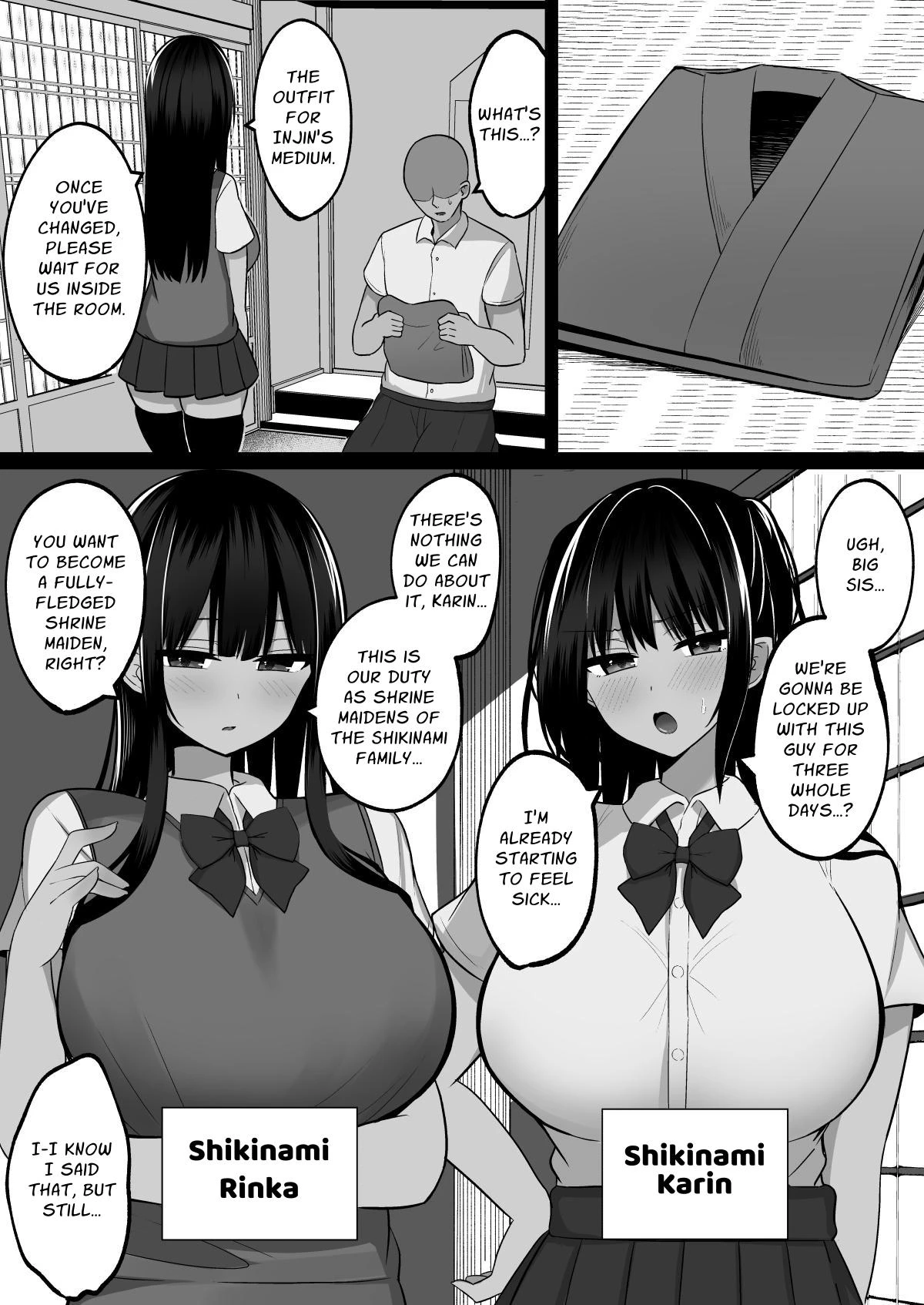 Shrine Maidens of Injin: Mating Ritual With 2 Busty Miko Sisters, Locked in the Lust God's Shrine! porn comic picture 3
