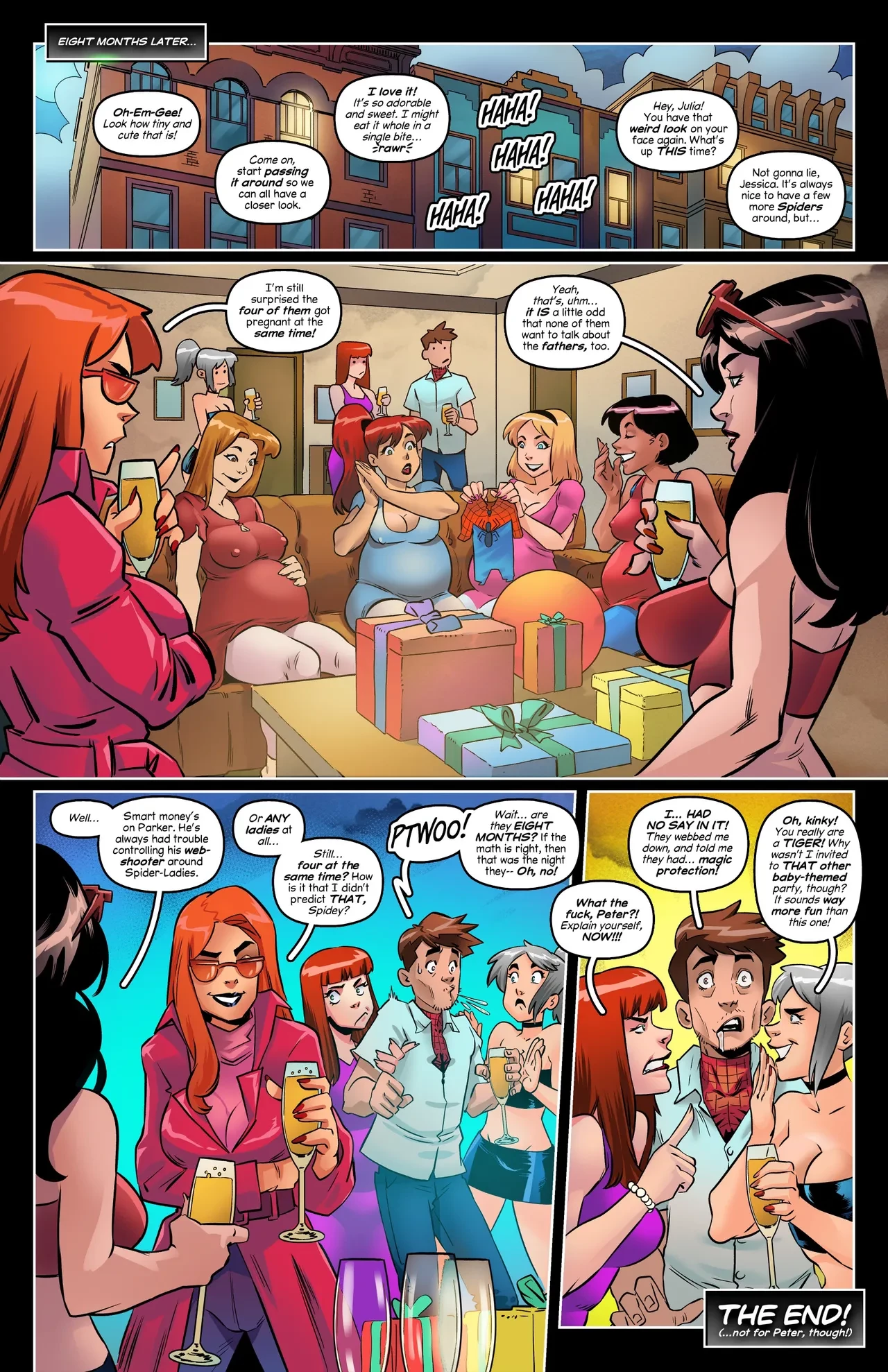 Sluttish Spider Bitches' Night Out porn comic picture 11