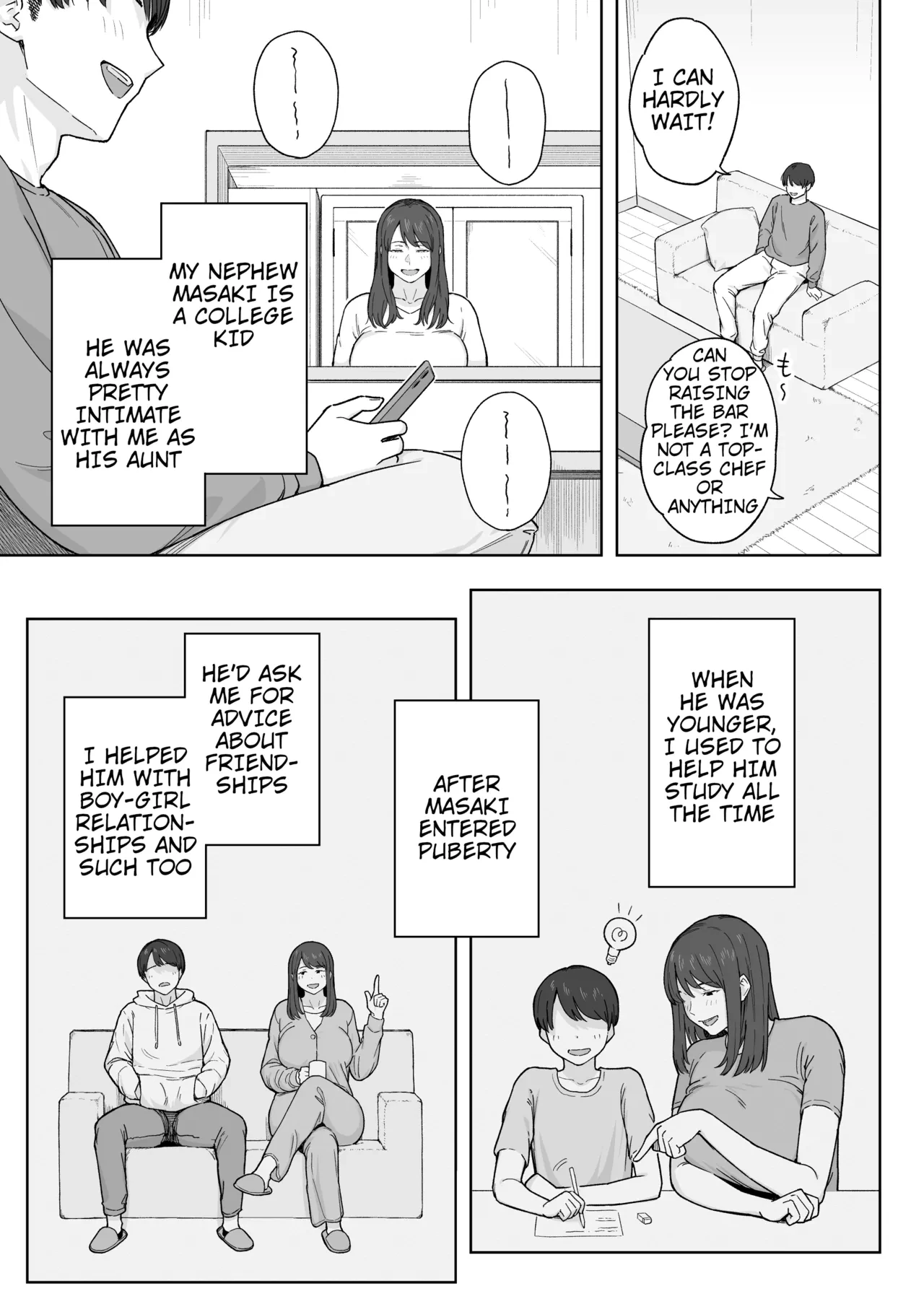 Spending Time With My Aunt After Dinner | Yuuhan no Ato wa Oba-chan to porn comic picture 4