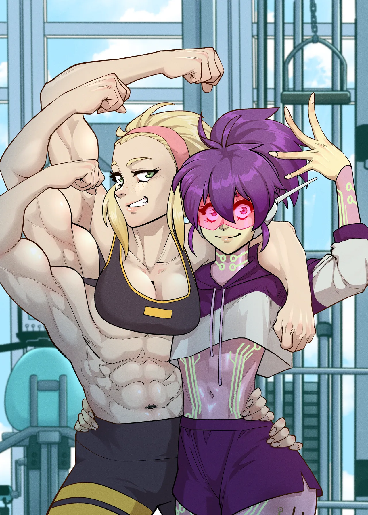 Spinny and Mecha Maid Hit the Gym porn comic picture 19