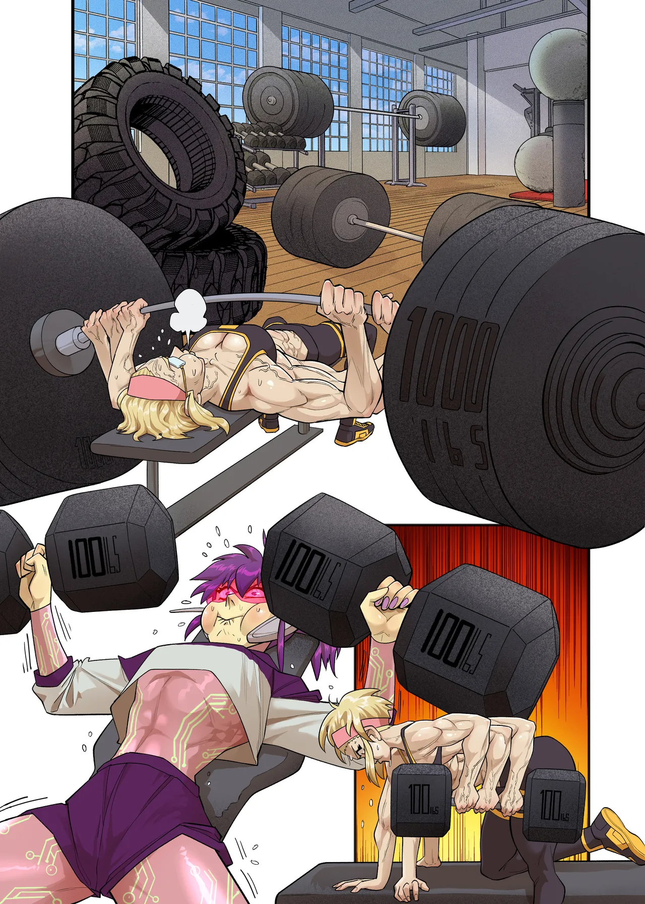 Spinny and Mecha Maid Hit the Gym porn comic picture 2