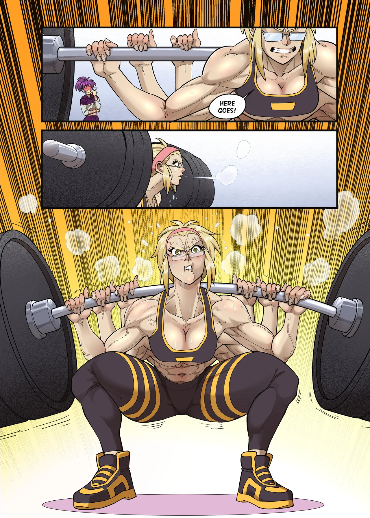 Spinny and Mecha Maid Hit the Gym porn comic picture 4