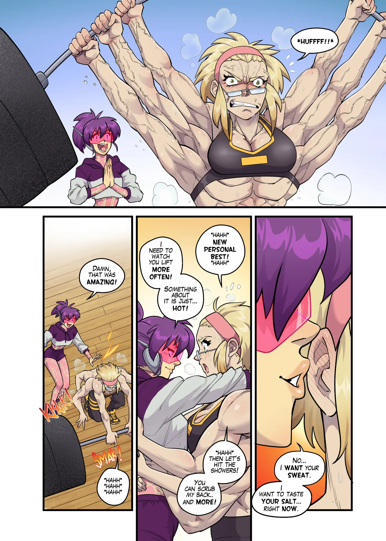 Spinny and Mecha Maid Hit the Gym porn comic picture 6