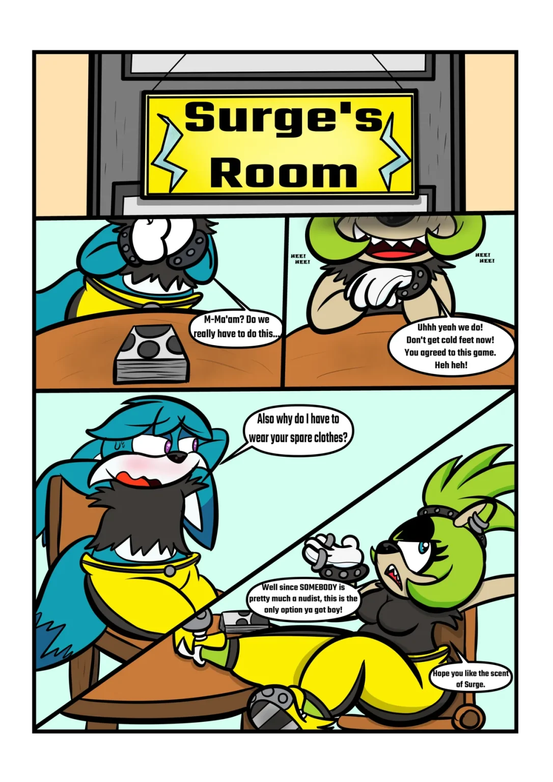 Strip Game! Ft Surge And Kit porn comic picture 1