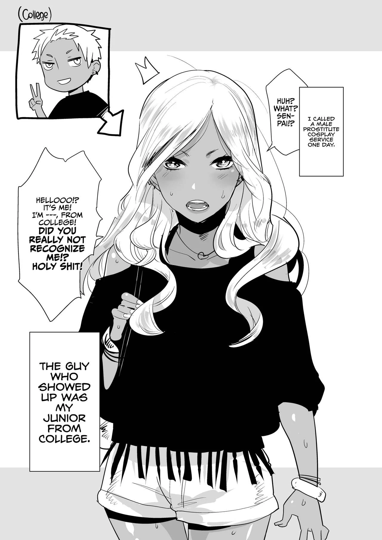 Tan Crossdressing Call Boy | Kasshoku Otokonoko DeliHeal no Erohon ~Yattekita Shimakaze-kun wa Daigaku no Charai Kouhai de――?! Hen porn comic picture 2