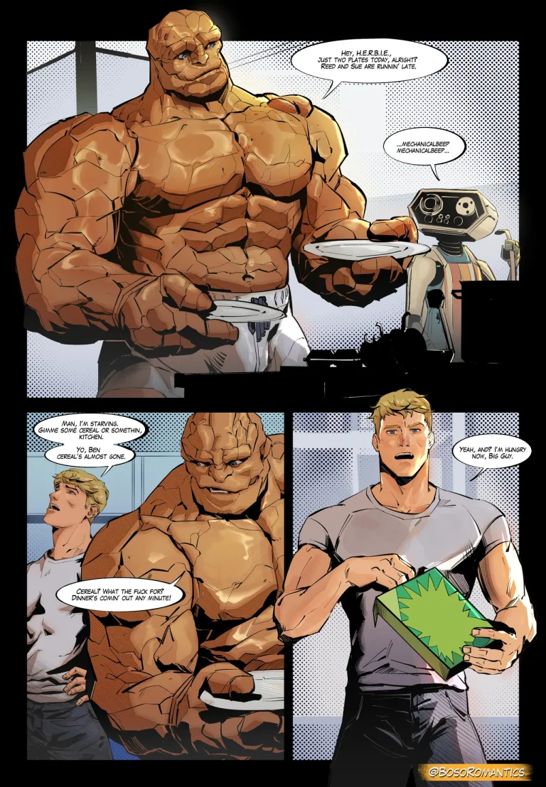 Thing x Human Torch porn comic picture 1