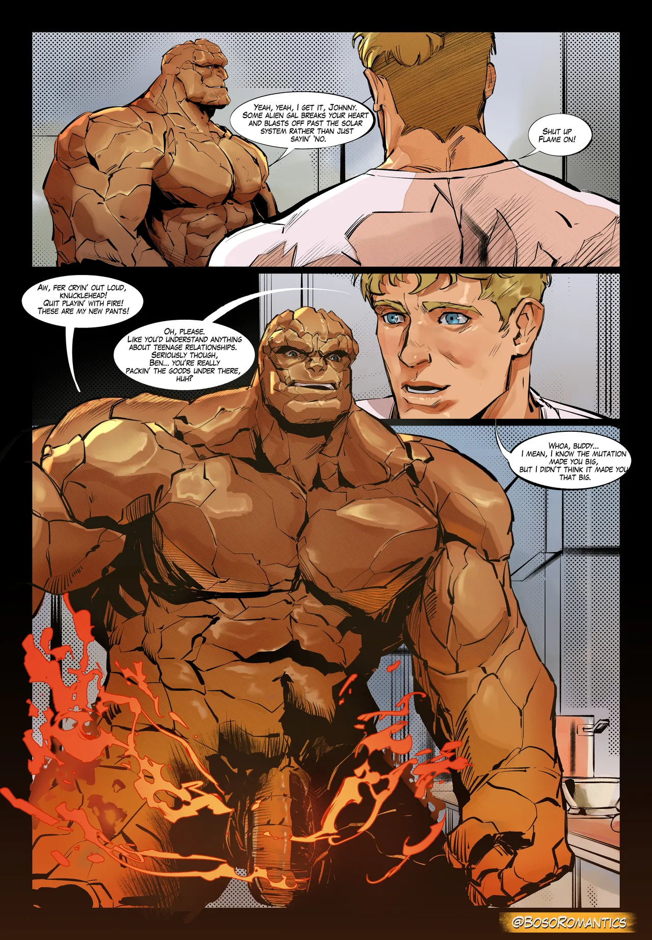 Thing x Human Torch porn comic picture 2